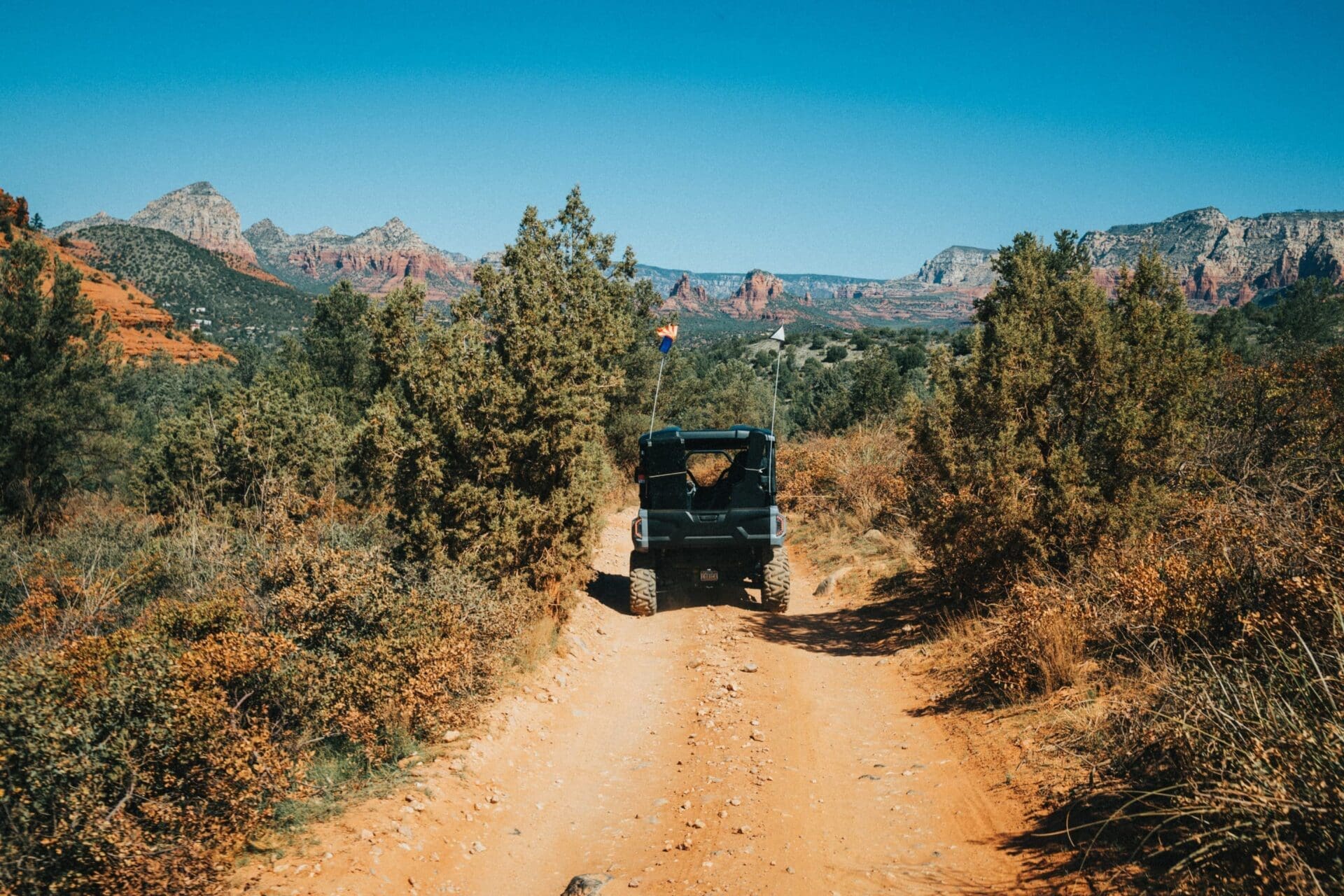 Vortex ATV four-seater rental on the off-road trail in Sedona Arizona