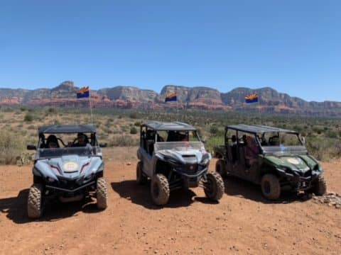 Vortex ATV Rental parked with a beautiful Verde Valley backdrop