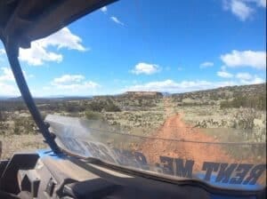 Looking out the front of a 4-seater ATV Rental in Sedona Arizona